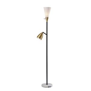 Dixon Combo Torchiere Black w/Antique Brass by Adesso Furniture