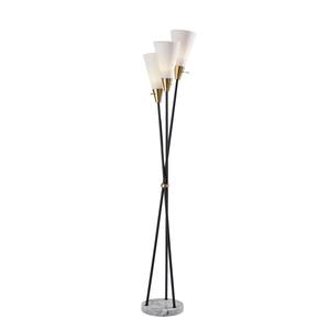 Dixon 3 Light Torchiere Black w/Antique Brass by Adesso Furniture