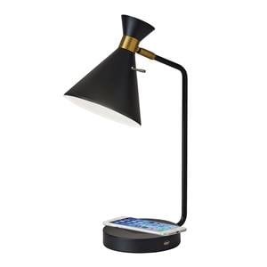 Maxine AdessoCharge Desk Lamp (Black/Brass) by Adesso Furniture