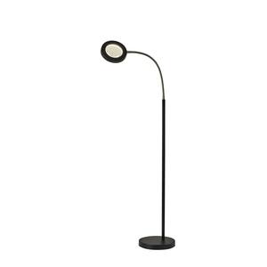 Holmes LED Magnifier Floor Lamp Brushed Steel & Black by Adesso Furniture