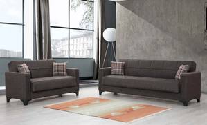 Armada Brown Fabric Loveseat by Alpha Furniture