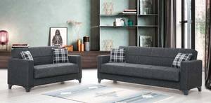 Armada Dark Gray Fabric Loveseat by Alpha Furniture
