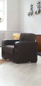 Dykman Brown Fabric Chair by Alpha Furniture