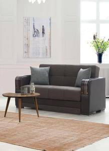 Dykman Brown Fabric Loveseat by Alpha Furniture