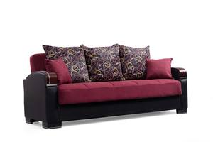 Elegance Burgundy Polyester Sofa by Alpha Furniture