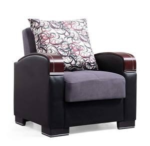 Elegance Gray Polyester Chair by Alpha Furniture