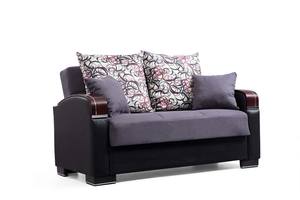 Elegance Gray Polyester Loveseat by Alpha Furniture
