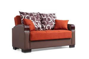 Elegance Orange Polyester Loveseat by Alpha Furniture