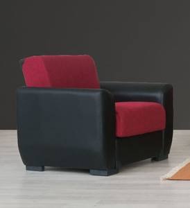 Emily Red & Black PU Leather Arms Chair by Alpha Furniture