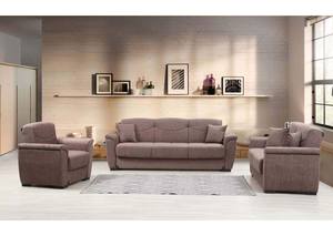 Everly Brown Fabric Loveseat by Alpha Furniture