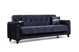 Istanbul Dark Gray Velvet Fabric Sofa by Alpha Furniture