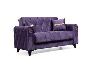 Istanbul Purple Velvet Fabric Loveseat by Alpha Furniture