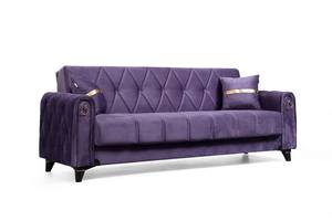 Istanbul Purple Velvet Fabric Sofa by Alpha Furniture