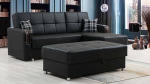 London Corner Black Sectional by Alpha Furniture