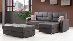 London Corner Brown Sectional by Alpha Furniture