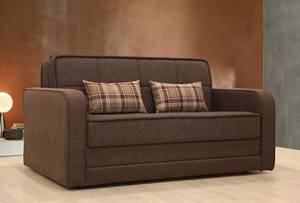 Lucy Brown Fabric Sofa Bed by Alpha Furniture