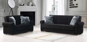 Madrid Black Fabric Sofa Bed by Alpha Furniture