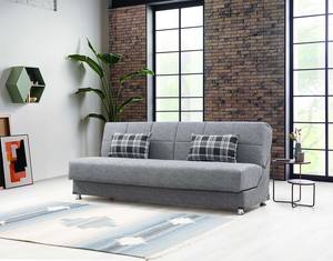 Petra Modern Gray Microfiber Sofa Sleeper by Alpha Furniture