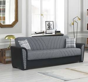Salinas Gray Microfiber Sofa Bed by Alpha Furniture