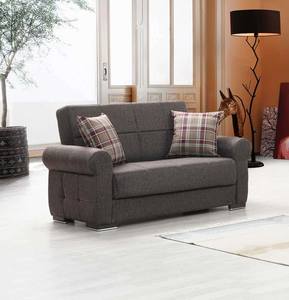 Silva Brown Fabric Loveseat by Alpha Furniture