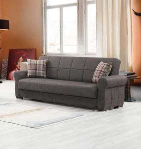 Silva Brown Fabric Sofa Bed by Alpha Furniture