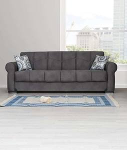 Togo Gray Tufted Back Sofa Bed by Alpha Furniture