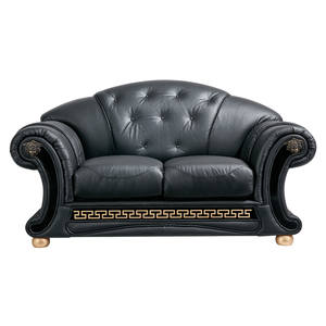 Apolo Black Leather Loveseat by ESF