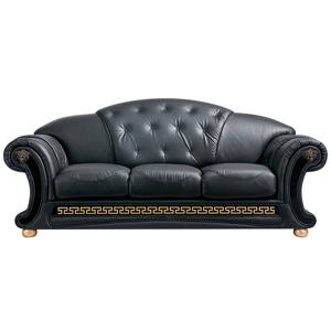 Apolo Black Leather Sofa by ESF