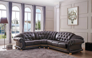 Apolo Brown Leather Sectional by ESF