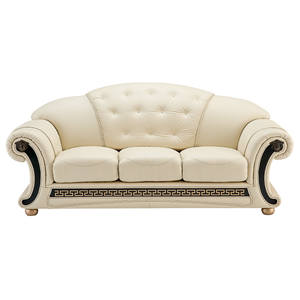 Apolo Ivory Leather Sofa by ESF