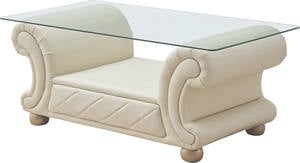 Apolo Pearl Leather Coffee Table by ESF