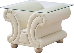 Apolo Pearl Leather End Table by ESF