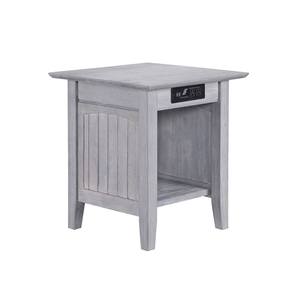 Nantucket End Table Driftwood Gray w/Charger by Atlantic Furniture