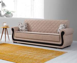 Torino Beige Fabric w/Wood Frame Sofa Bed by Alpha Furniture