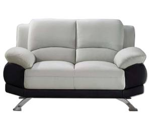 117 Gray/Black Leather Loveseat by BH Furniture