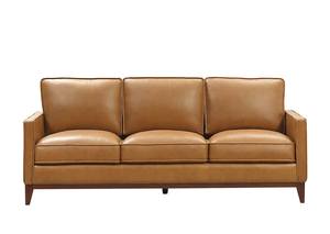 Harper Saddle Leather Sofa w/Solid Wood Base by BH Furniture