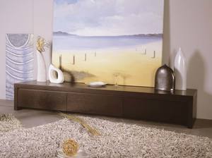 Slender Wenge TV Stand w/3 Drawers by BH Furniture