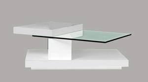 Swing High Gloss White Coffee Table w/Swivel Top by BH Furniture