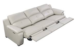 Thompson Smokey Taupe Premium Thick Leather Extended Sofa by BH Furniture