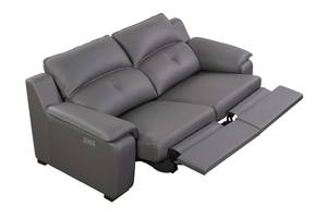 Thompson Slate Gray Premium Thick Leather Loveseat by BH Furniture