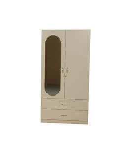 L-7 Beige Wooden Wardrobe w/Oval Mirror Lock by Central Furniture Factory