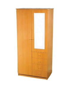 W-3 Wooden Wardrobe w/4 Drawer by Central Furniture Factory