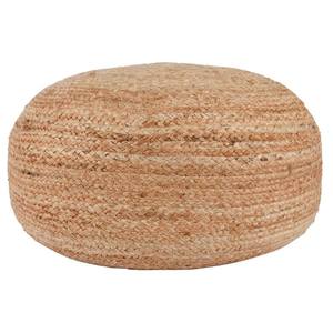 Braga Jute Natural Pouf 29x29x11 by Classic Home