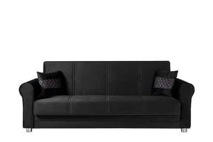 Sara Black Microfiber Sofa by Casamode