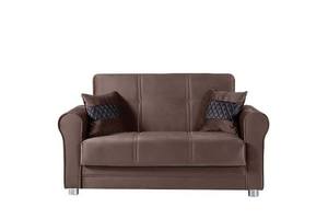Sara Brown Microfiber Loveseat by Casamode