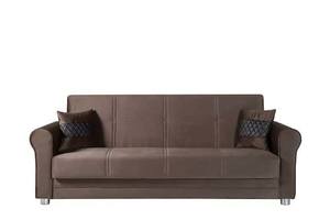 Sara Brown Microfiber Sofa by Casamode