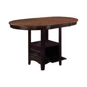 Lavon Light Chestnut & Espresso Oval Counter Height Table by Coaster