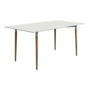 Breckenridge Rectangle Dining Table Matte White & Natural Oak by Coaster