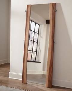 Winslow Smokey Walnut and Coffee Bean Standing Mirror by Coaster
