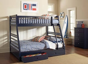 Ashton Navy Twin over Full Bunk Bed by Coaster